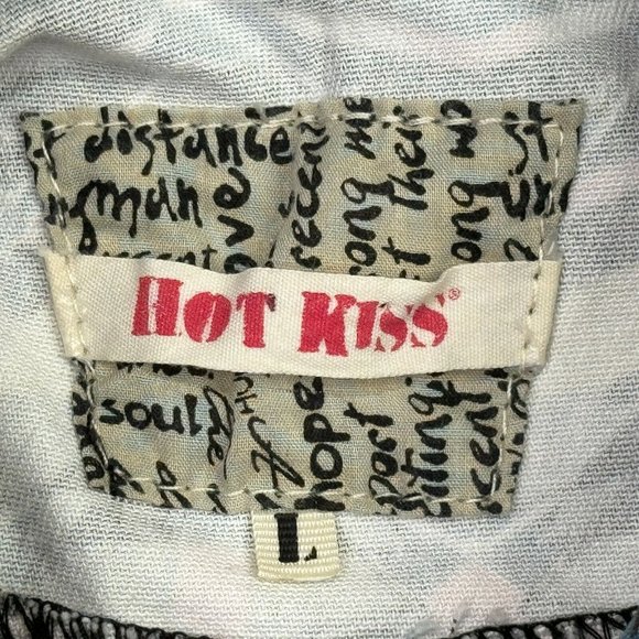 Hot Kiss Crop Top Denim Jacket 80s Retro Pastel Geometric Button Up Womens L - Picture 5 of 12